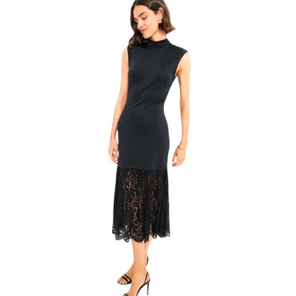 Sea New York Black Suzy Lace Sleeveless Midi Dress‎ XS NWOT